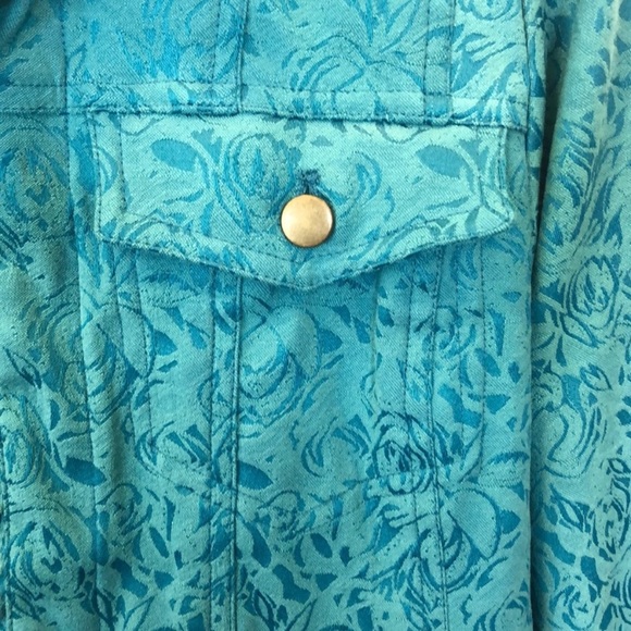 Coldwater Creek Blue Ruffle Jacket - Picture 4 of 7